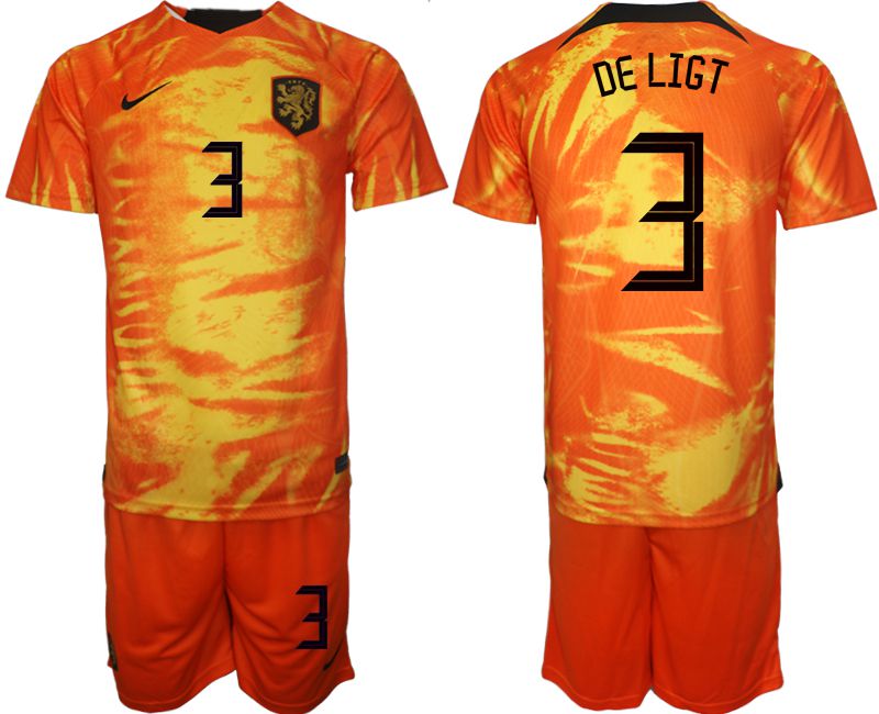 Men 2022 World Cup National Team Netherlands home orange 3 Soccer Jerseys